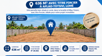 PARCELLE À VENDRE – AVEC TITRE FONCIER À AFLAO-TOTSIVI, LOMÉ (TOGO)